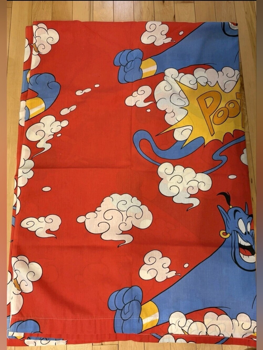 Vintage Aladdin Twin Bed Sheet Fabric 90s Disney Cartoon Retro Children's Kids